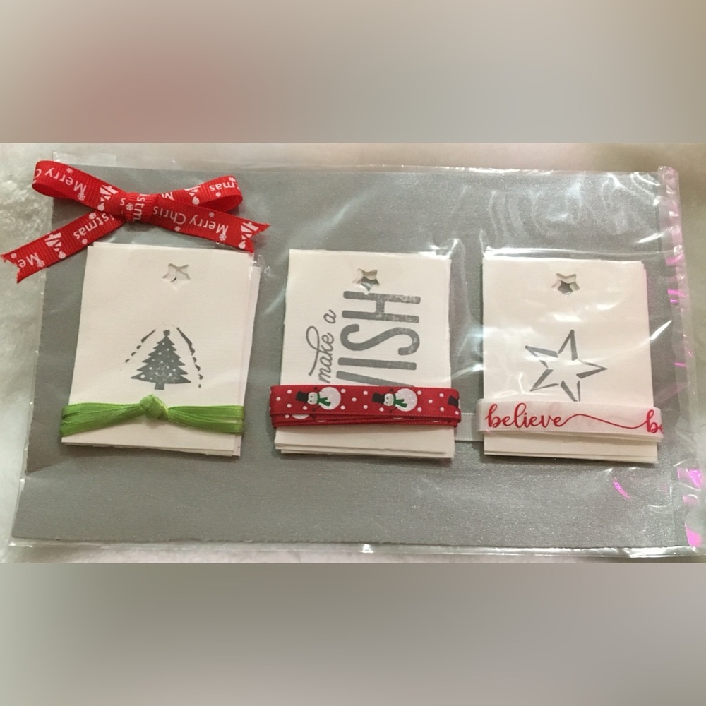 Stars and Christmas Gift tags and ribbons